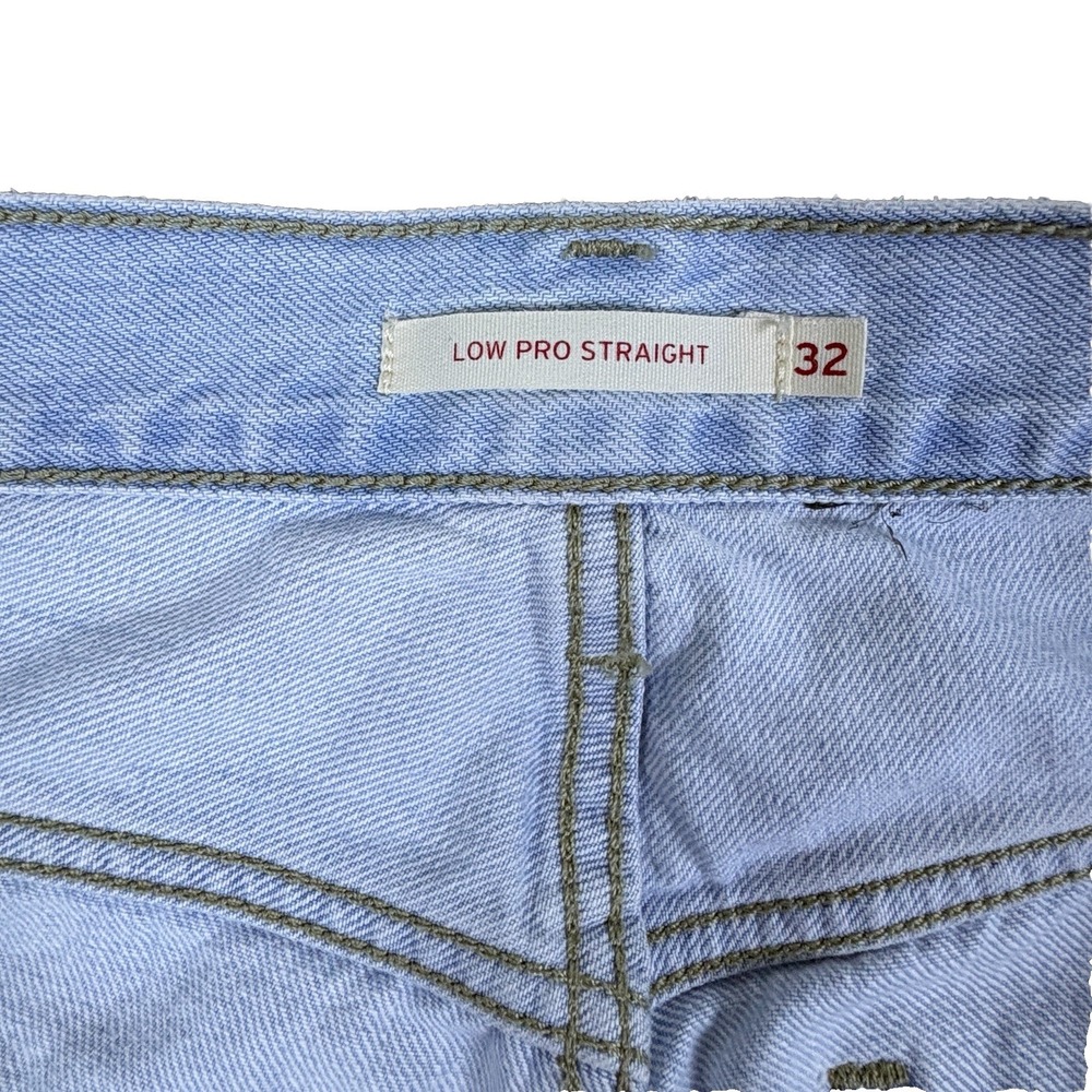 Levis Womens Jeans Low Pro Straight Distressed High Rise Y2K Light Wash Size 32 - Picture 5 of 16